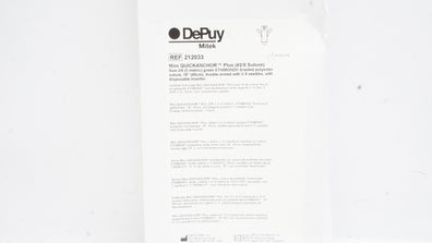 DePuy 212033 Mitek 2/0 Mini Quickanchor Plus Polyester Stre 18inch (x)
